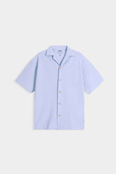 Cotton Resort Collar Shirt - Carolina Blue